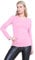 janisramone® Long Sleeve T Shirts Women, Plain Round Neck Breathable Basic Summer Tops for Women UK, Stretchy Slim Fitted Going Out Tops Baby Pink