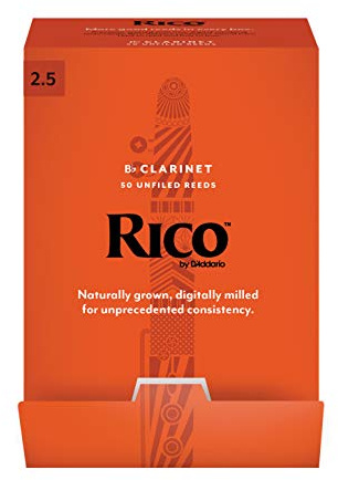 Rico by D'Addario Bb-Klarinettenblätter, Stärke 2.5, Bulk 50-pack