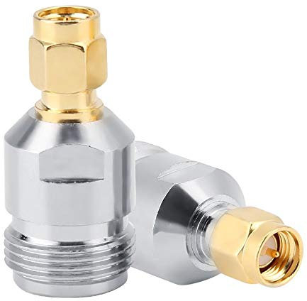 Akozon Typ N auf SMA-Adapter 2pcs Typ N-Buchse auf SMA-Stecker RF-Koaxial-Adapter Test Converter 50Frequenz: 0-6 GHz
