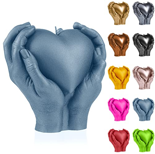 Candellana Hand LOVE Edition Kerze - Kerze für Valentinstag -Valentinstag Kerzen - Geschenkidee - Kerze Herz - Romantische Deko - Liebes Kerzen - Handgemachtes Geschenk, 140x90x150mm