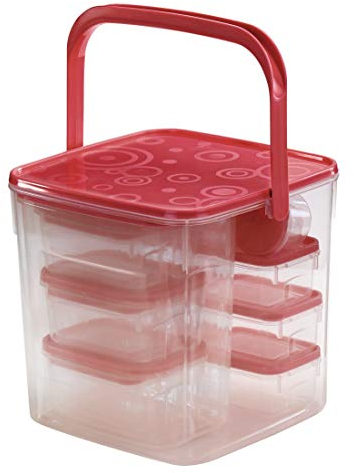 Xavax Set Frischhaltedosen, Kunststoff, Rot, Universal