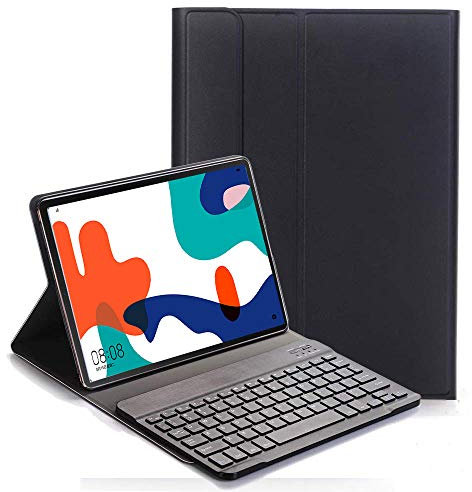 RLTech Tastiera Custodia per Huawei Matepad 10.4 - QWERTY Ultra Sottile PU Custodia con Supporto con Cover Tastiera Rimovibile Wireless Keyboard per Huawei Matepad 10.4 2020, Nero