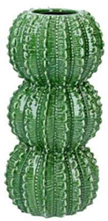 Gisela Graham - Porzellan Vase 23cm - Grüner Kaktus