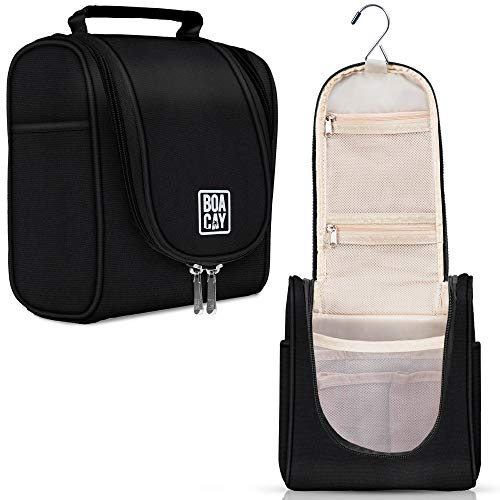 BOACAY Kleine Kulturbeutel für Damen, Herren & Kinder, Kulturtasche mit Henkel, Reise Kosmetiktasche zum Aufhängen, Schminktasche & Waschtasche