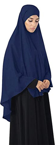 GladThink Muslim Damen Top Langer Hijab Navy XL