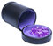 RERIVER PU Leather Dice Cup with Lid, Purple Velvet Interior Quiet Dice Shaker Cup Including 6 Purple Translucent 16mm Dice for Farkle/Yahtzee Games, 1 Pack