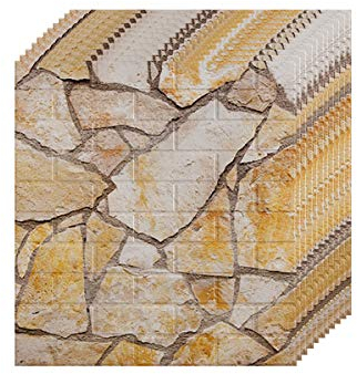 XCYYBB 3D Tapete Wandpaneele,Steinoptik Selbstklebend Wandpaneele Ziegel Selbstklebend Verdicken Wandpapier Wasserfest Ziegelstein Wandtattoo Schaumstoff Wasserfest Wandaufkleber -Zw-107 50pcs
