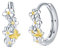 TRISHULA Blumen Ohrringe 925 Sterling Silber Schmetterlinge Ohrring Creolen Hypoallergene Ohrringe Blumen Schmuck Roségold Geburtstagsgeschenk für Damen Mädchen Kinder