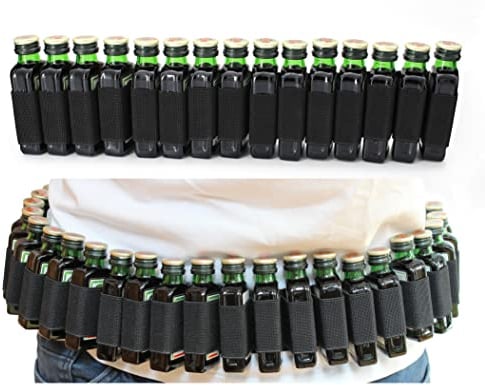 Ravary® | Schnaps Klopfer Gürtel Halter M | Shot Patronengürtel | 25 Slots | Für Jägermeister | Schnapsgürtel, Junggesellenabschied, Partygeschenk, Karneval