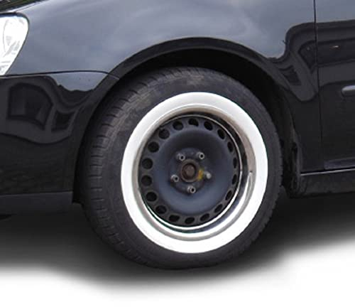 Hansen Styling Parts Universell passendes Felgenringset + Weißwandringe 15 Zoll - für PKW, Oldtimer, Youngtimer.