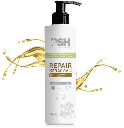 PSH Repair Kerargan - Conditioner für Hunde - Reparierender Conditioner mit Keratin und Arganöl – Für trockenes und strapaziertes Fell – Kurzes und hartes Haar – Vegan – 300 ml