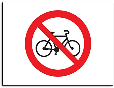 Placa de señalización Bicicleta prohibida de aluminio 20x15 cm