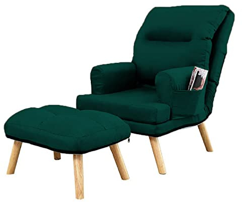 Grekpol-Sessel NEMO, moderner Sessel für Wohnzimmer, Schlafzimmer mit 5-Stufen-Verstellung, skandinavischer Stil (Grün Monolith 37)