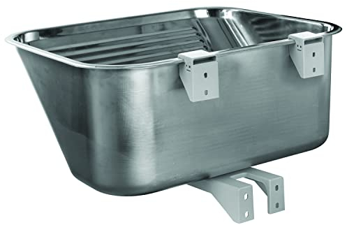ADGO Chios Economy Evier encastrable avec compartiment profond, lavabo industriel simple sans égouttoir, évier + siphon, fond en acier inoxydable, argenté (55 x 45 cm)