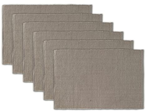 AVKA Studio Platzsets aus 100% Baumwolle, gerippt, 33 x 48 cm, Taupe, Dicke Konstruktion, waschbare und Wiederverwendbare Stoff-Tischsets