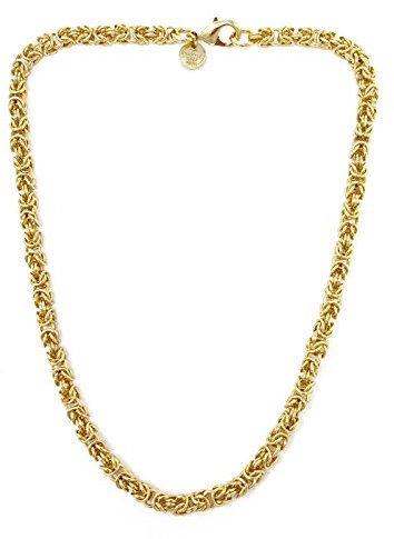 Byzantiner Königskette rund 18kt vergoldet 5mm Länge 80cm, Halskette Herren-Kette Goldkette Damen Geschenk Schmuck ab Fabrik Tendenze-Italy
