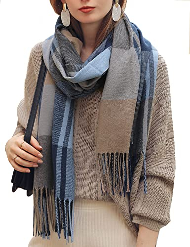 HYUET Écharpe Chale Femme Chaud Automne Hiver Pashmina Châle Wrap Grand Foulard Plaid Tantan Tissu avec Glands pour Femmes Hommes