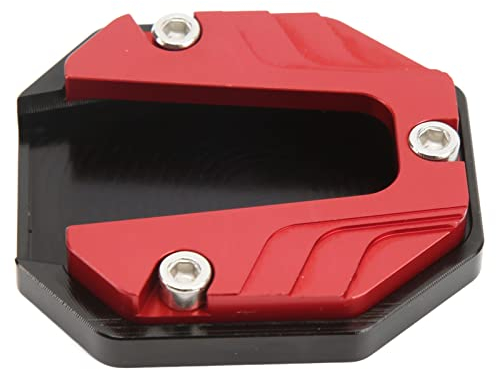 Motorrad-Ständerplatte, Universal-Motorrad-Seitenständer-Verlängerungsplatte aus Aluminiumlegierung, Hochfestes Ständer-Pad-Platten-Unterstützungszubehör (Rot)