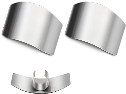 SAVITA 2pcs Stainless Steel Finger Guard for Cutting, Slicing, Chopping Food, Kitchen Finger Guard