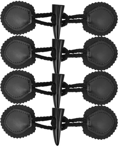 MAGICLULU DIY Schwarzes Akzentdekor Paar Knebelverschlussknöpfe Horn Knebelverschluss Zum Aufnähen Für Mantel Strickwaren Windjacke Druckknopf Mantelknöpfe Vintage-Kleider