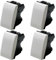 4 Pezzi Prese Interruttori Deviatori 16A 250V Compatibile Con Bticino Matix Bianco (Deviatore 3005M, 4)