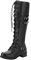 UnoSheng Damen Schuhe Winter Stiefeletten Gefüttert Frauen Steampk Gothic-Vintage-Stil Retro-Punk-Schnalle Kampfstiefel Overknees Damen Schwarz (Black, 41)