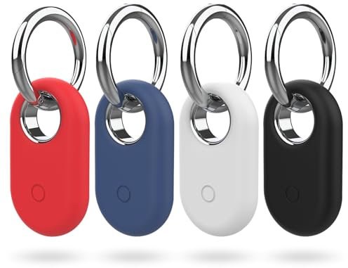 Smarttag2 Halterung kompatibel mit Samsung Galaxy SmartTag2, weiche Silikonhülle, Rundumschutz vor Kratzern und Stürzen, mit Schlüsselanhänger, geeignet für Schlüssel, Taschen, Gepäck und Wertsachen