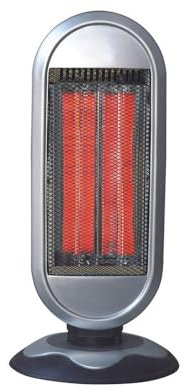 Estufa halógena de Carbono Fulgor 900W Negro y Plata | 2 potencias, función oscilante, 2 elemntos, termostato Regulable