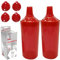DR. BONE'S THERAPEUTICS ® Set of 2: Red, Wide Spout, Feeding Beakers. 250ml with Graduated Measurements and Adjustable Flow Lid - Autoclavable, Microwave Safe Spill-Proof & Leak Prevention