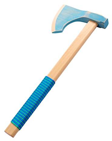 WOODSY ® Spielzeug Axt | 42 cm lang Echtholz aus Buche | Wikinger Kinder Axt Spielzeug Wikinger Kostüm Fasching