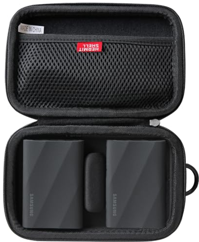 Hermitshell Étui de voyage rigide pour Samsung Portable SSD T9 Portable SSD 4 To/2 To/1 To, USB 3.2 externe SSD (pour 2 disques durs)