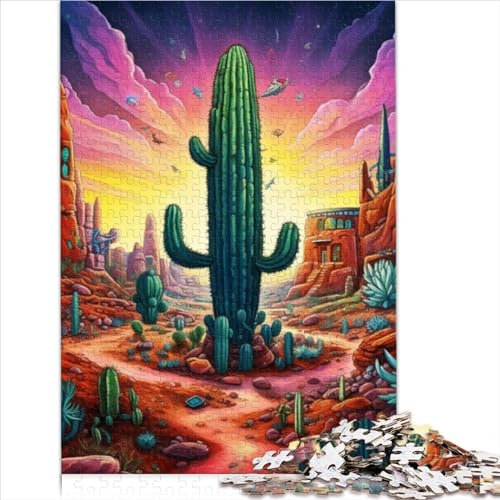 Geheime Kaktus-Puzzles für Erwachsene, 1000 Teile Puzzles für Erwachsene, Puzzle für Jugendliche und Erwachsene, Holzpuzzle Brain Challenge 29,52x19,68 Zoll