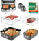 Air Fryer Accessories with Magnetic Cookbook for Tefal Easy Fry 5.2L/3.1L, for Tower T17099, for Salter EK5729, for Huddle 5L/3.5L - Different Size Dual Drawer Air Fryer Silicone Liners - Grey
