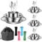 Tissting 24 Pièces Lot de Ustensiles de Cuisine de Camping pour 4 Personnes, Kit Cuisine de Camping, Vaisselle de Camping en Acier Inoxydable avec Assiettes, Tasses, Cuillères, Fourchettes Couteaux