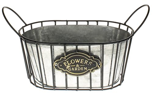 Macosa HE68769 - Macetero decorativo (cinc, metal, 32 cm, 32 cm, 32 x 16 x 18 cm)