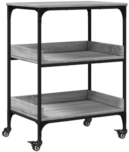 vidaXL Küchenwagen Grau Sonoma 60x41x80,5 cm Holzwerkstoff