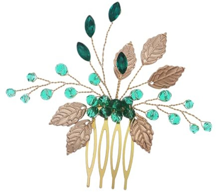 PLAFOPE Goldener Strass Haarkamm Blatt Haarschmuck Chinesisches Haar Accessoire Für Hochzeit Hanfu Frisuren Geschenk