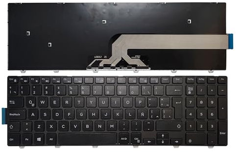 Teclado de Computadora Portátil Compatible para DELL Inspiron 15-5748 5749 5755 5758 5759 7557 7559 Latín Sin retroiluminación