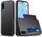 Beajew Handyhülle für Huawei P30 Case Silikon, mit Kartenfach Silikon TPU Handyhülle Dünn Weiche Stoßfest Flexibel Handy Tasche Bumper Brieftasche Case, Schwarz