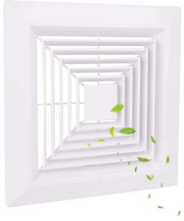 TIHCXNY 1 Stück (22,9 x 22,9 cm) federbelasteter Badezimmer-Abluftventilator, quadratisch oder wandmontiert, Deckenventilator, Deckenventilator, Gitter, Luftdiffusor, Dunstabzugshaube