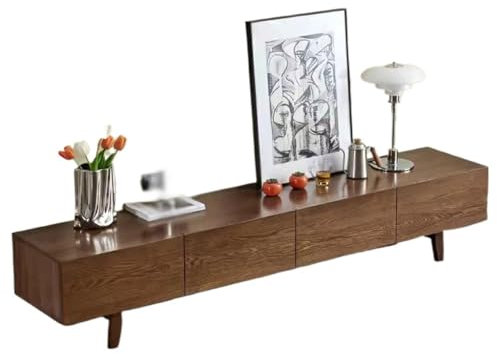 Porta TV moderno Mobile TV nordico moderno semplice in legno massello Mobile TV minimalista for piccolo appartamento in legno di rovere bianco ciliegio Armadi di Stoccaggio(B,180X40X40CM)
