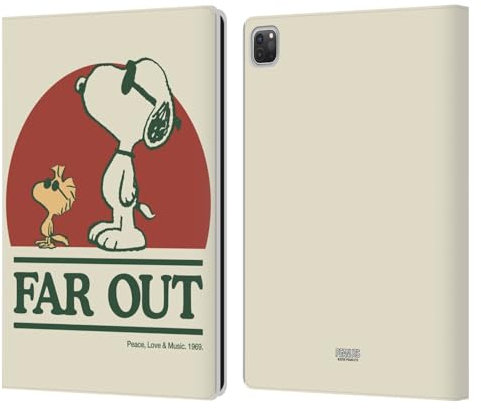 Head Case Designs Licenza Ufficiale Peanuts Snoopy Woodstock Far out Woodstock 50th Custodia Cover in Pelle a Portafoglio Compatibile con Apple iPad PRO 13 M4 2024
