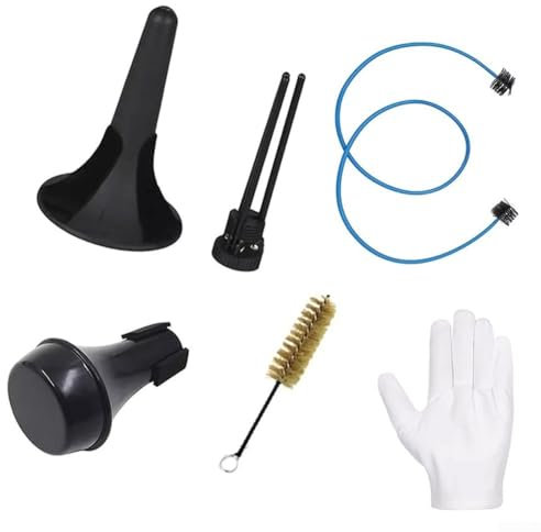 Trumpet Cornet Maintenance Cleaning Kit,Brush Mute Brass Instrument Advanced Mute Gloves Stand Brush