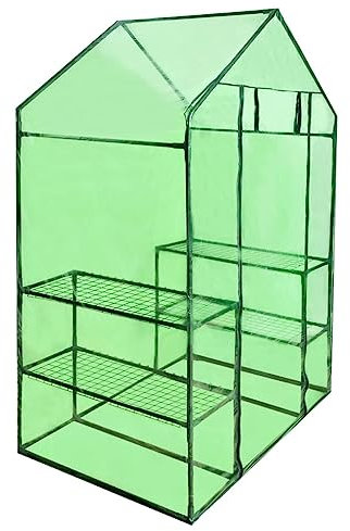 puraday Serre de jardin - 120 x 80 x 190 cm - Avec 4 étagères - Protection contre le gel - Pour légumes, légumes - Résistant à l'hiver - 4 étagères - Housse indéchirable