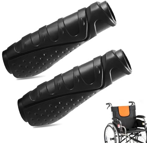 Rollator Handgriffe, 2 Stück Gehhilfe Handgriff Anti-Rutsch 21mm Krücken Handgriffe Ergonomisch Griffpolster Rollator Zubehör für ältere Menschen Verletzte (Schwarz)