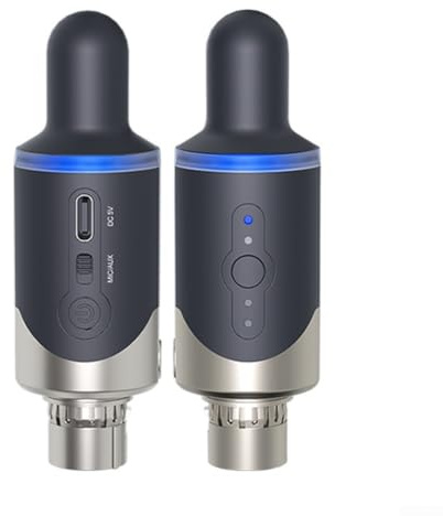 UHF XLR Funksender Empfänger für Mikrofon, Gitarren-Mixer zu kabellosem Konverter für Musiker und Moderatoren, 50 Meter Übertragungsreichweite