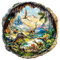 Holzpuzzle Erwachsene 3D cave Jurassic - 200 Teile Rundpuzzle Geschenkbox, Wanddekoration (Erwachsene/Kinder)