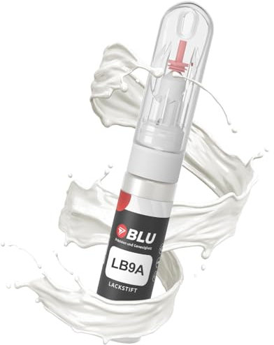 BLU Lackstift Auto kompatibel für VW LB9A Weiss CANDYWEISS | Auto Lack Reparatur 2in1 Ausbesserungslack Pinsel + Nadel
