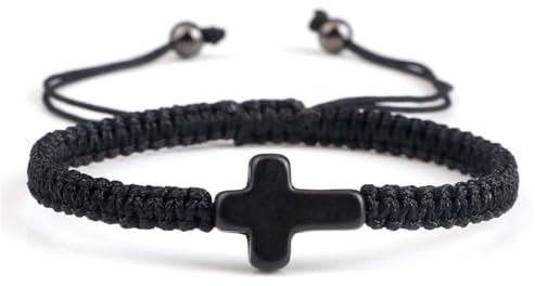 UYVPAER 1 Stück Geflochtenes Kreuz-Armband Für Damen Und Herren, Paar-Armbänder, Verstellbar, Yoga-Armreif