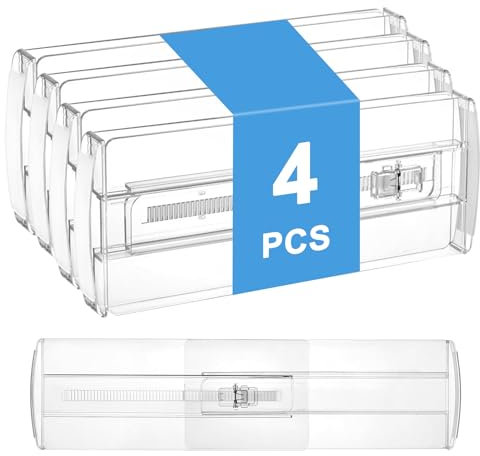 NCTNCX 4 Pack Schubladentrenner, Schubladen Organizer(17-42cm), Schubladentrenner Verstellbar für Kleidung, Make-up, Schminktisch, Küche (4)